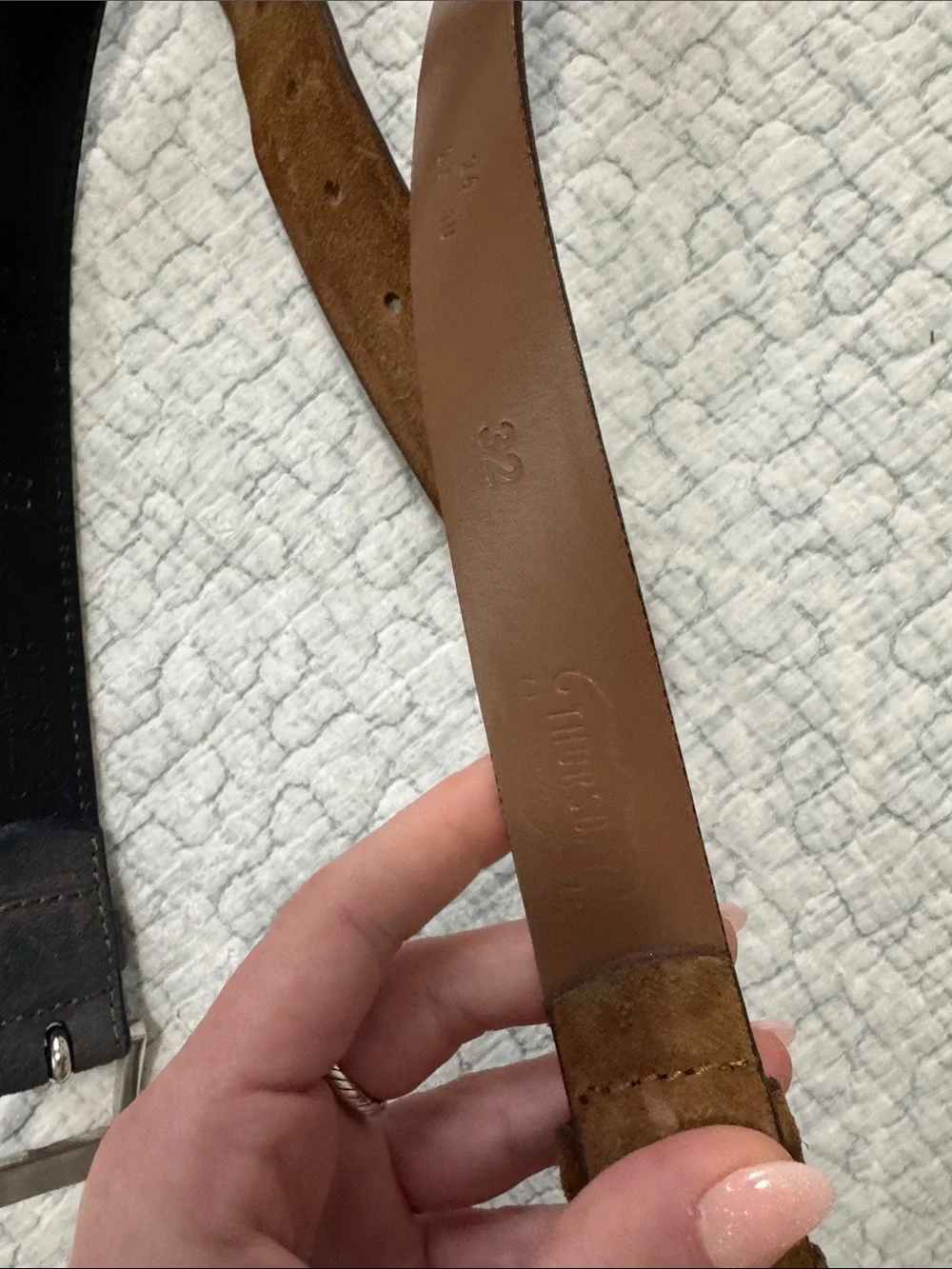 Reversible Men's Suede Belt - Black & Brown